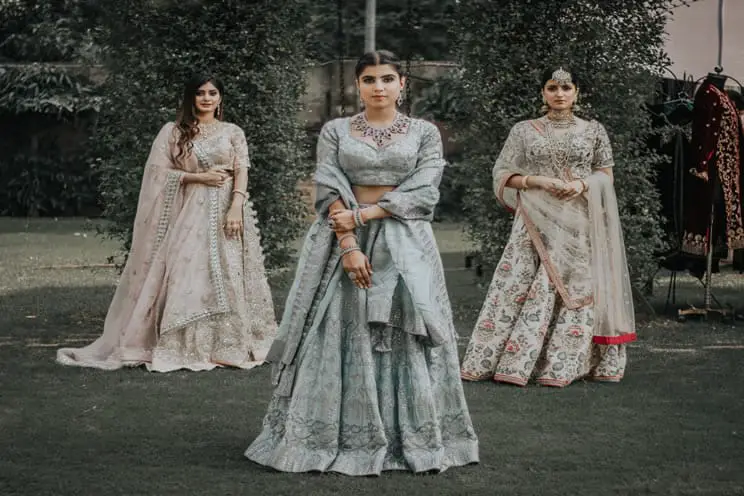 Punjabi ladies wearing lengha cholis